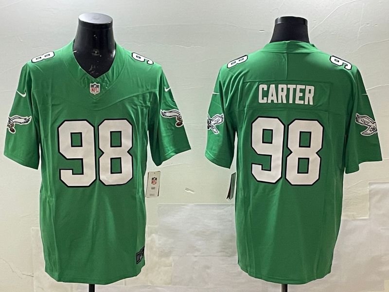 Men Philadelphia Eagles #98 Carter Green three generations 2025 Nike Vapor Limited NFL Jersey style 1->philadelphia eagles->NFL Jersey